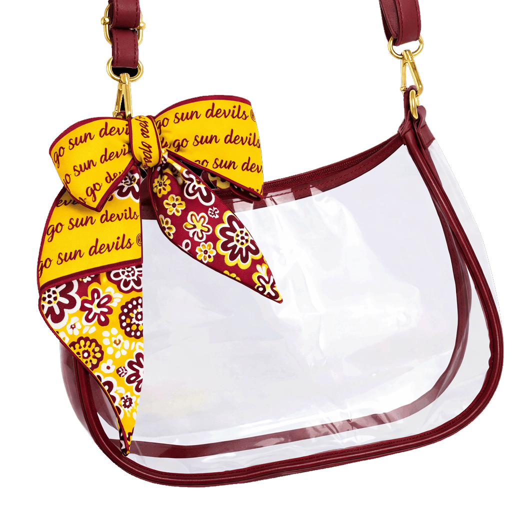 Desden PRE-ORDER Sara Clear Purse with Skinny Scarf – Arizona State Sun Devils