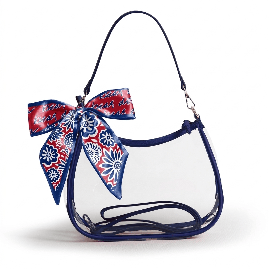 Arizona Wildcats Sara Clear Purse with Skinny Scarf, stadium-approved, officially licensed, by Desden