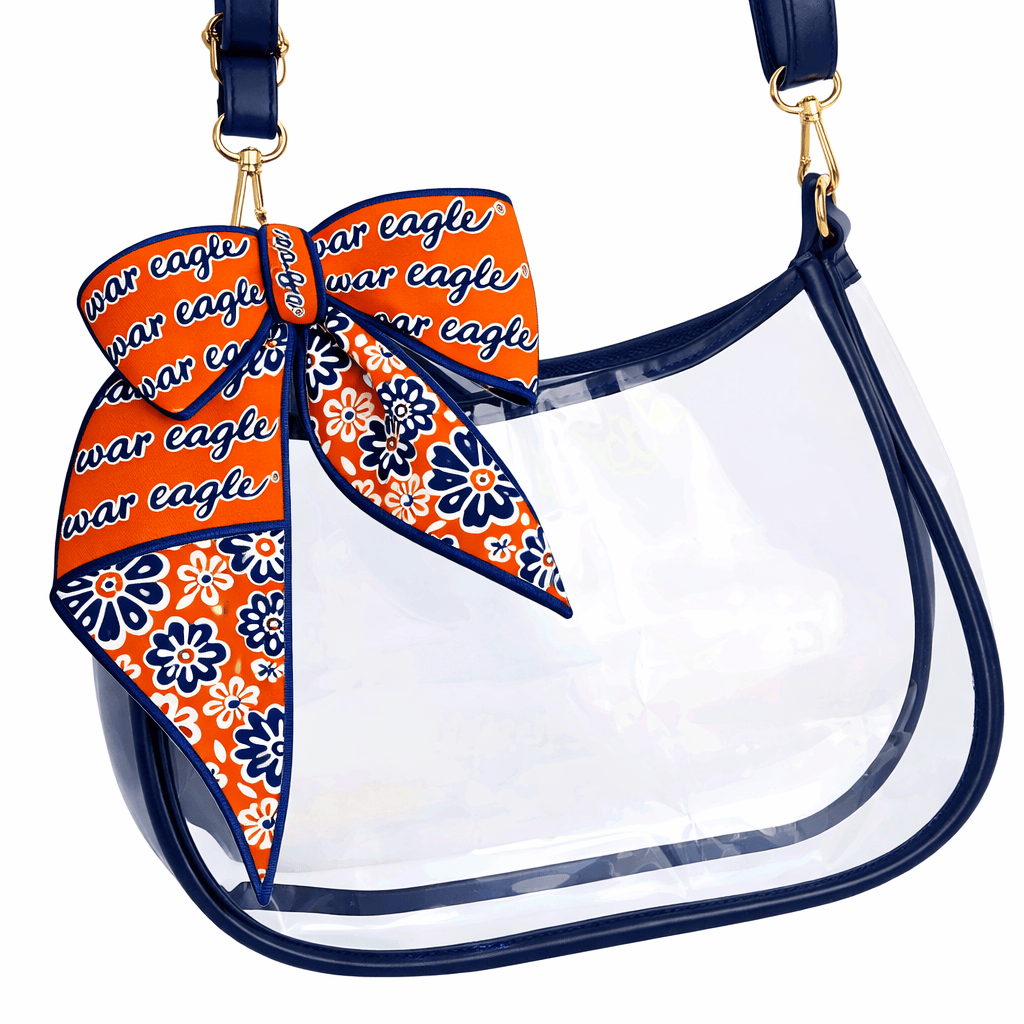 Desden PRE-ORDER Sara Clear Purse with Skinny Scarf – Auburn Tigers