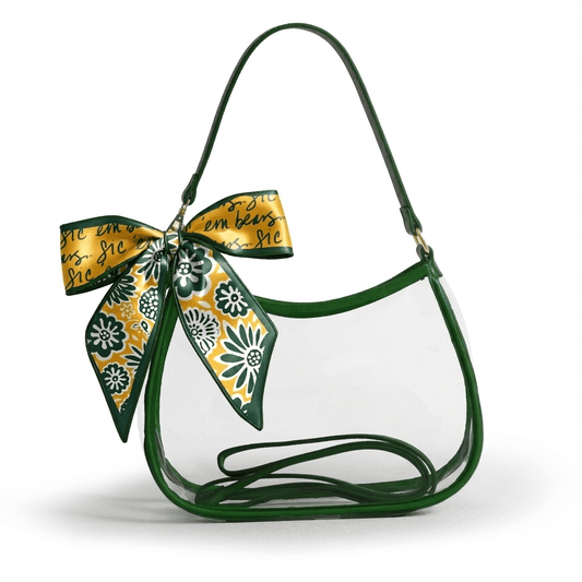 Baylor Bears Sara Clear Purse with Skinny Scarf, stadium-approved, officially licensed, by Desden