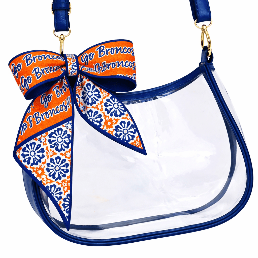 Desden PRE-ORDER Sara Clear Purse with Skinny Scarf – Boise State Broncos