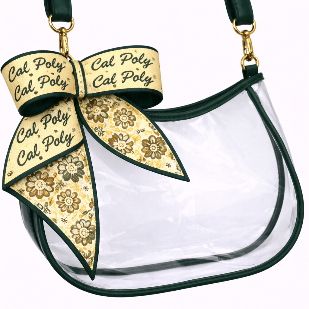 Desden PRE-ORDER Sara Clear Purse with Skinny Scarf – Cal Poly Mustangs