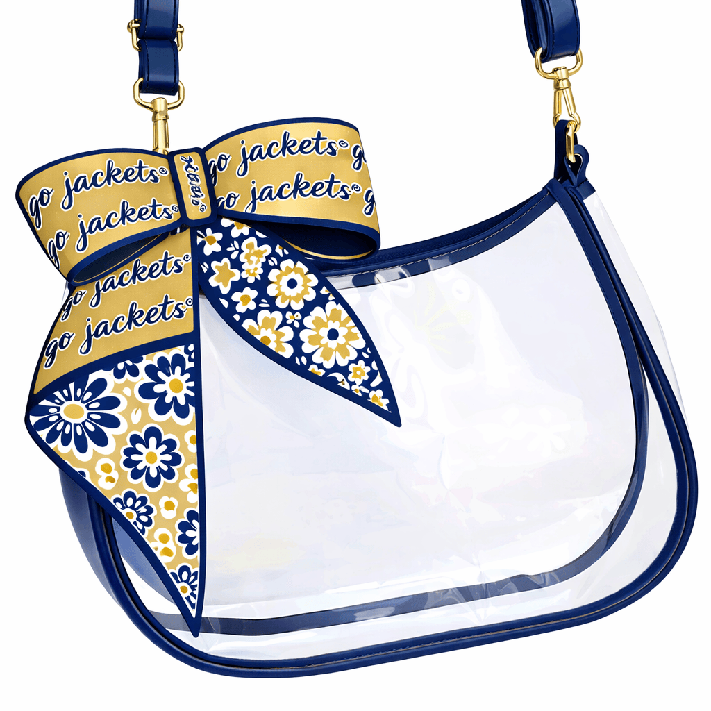 Desden PRE-ORDER Sara Clear Purse with Skinny Scarf – Georgia Tech Yellow Jackets