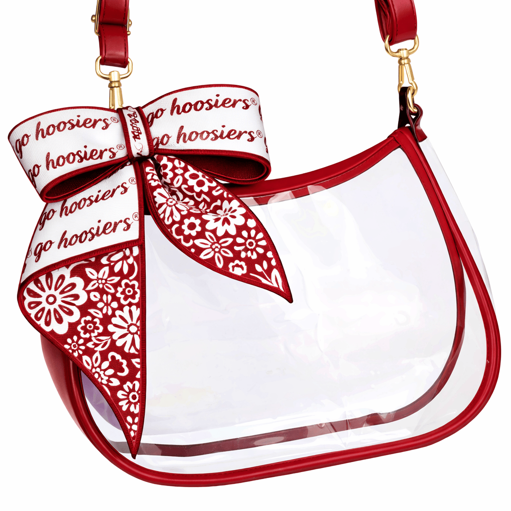 Desden PRE-ORDER Sara Clear Purse with Skinny Scarf – Indiana Hoosiers