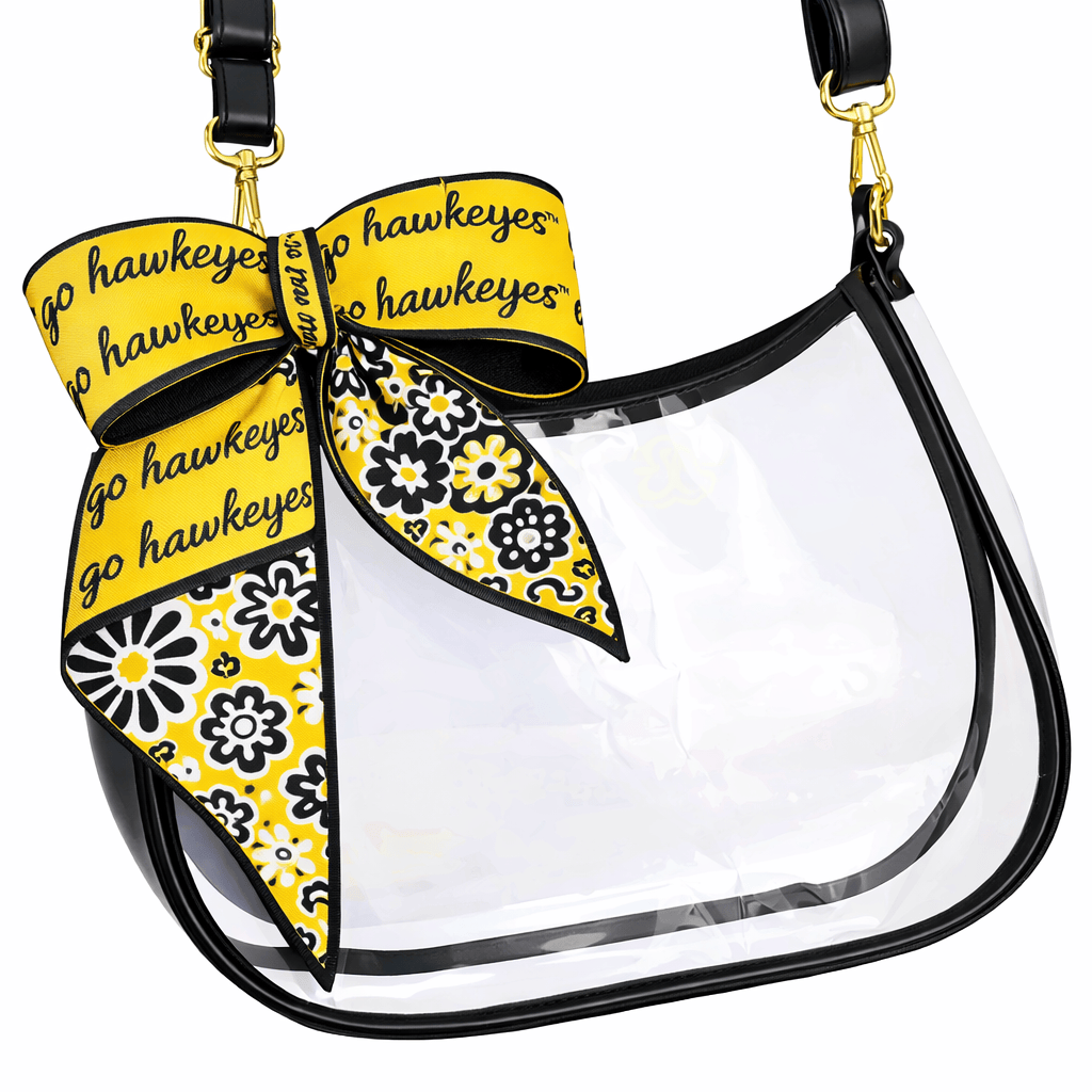 Desden PRE-ORDER Sara Clear Purse with Skinny Scarf – Iowa Hawkeyes