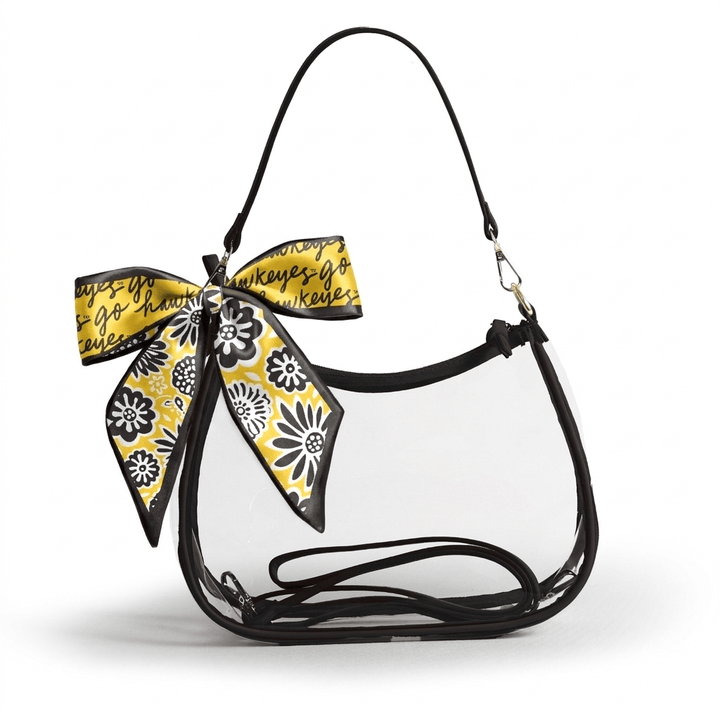 Desden PRE-ORDER Sara Clear Purse with Skinny Scarf – Iowa Hawkeyes