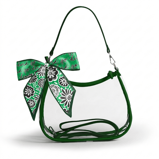 Marshall Thundering Herd Sara Clear Purse with Skinny Scarf, stadium-approved, officially licensed, by Desden