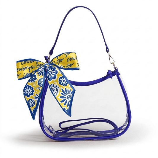 McNeese State Cowboys Sara Clear Purse with Skinny Scarf, stadium-approved, officially licensed, by Desden
