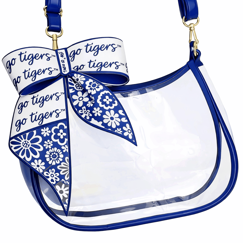 Desden PRE-ORDER Sara Clear Purse with Skinny Scarf – Memphis Tigers