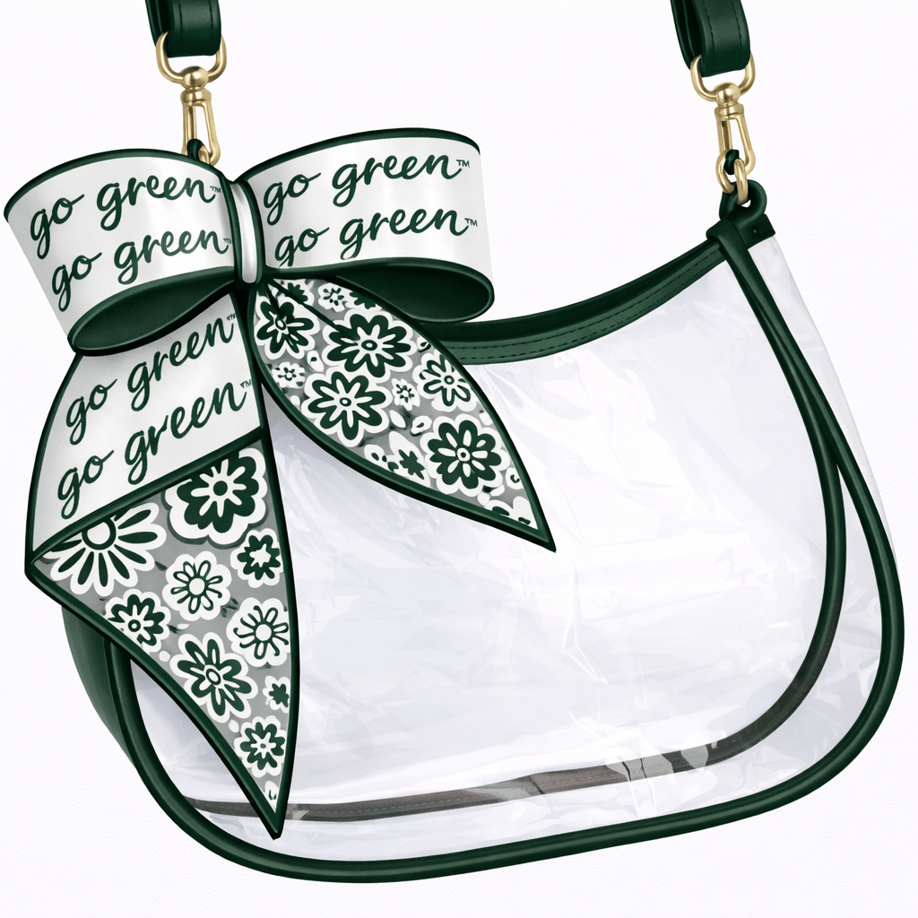 Desden PRE-ORDER Sara Clear Purse with Skinny Scarf – Michigan State Spartans