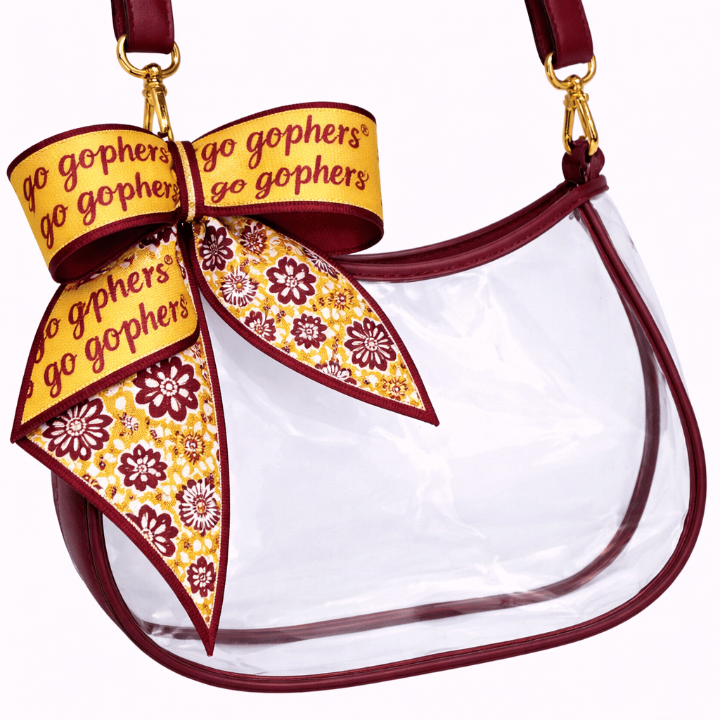 Desden PRE-ORDER Sara Clear Purse with Skinny Scarf – Minnesota Golden Gophers