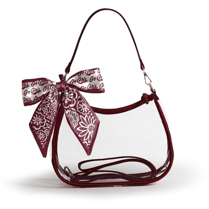 Desden PRE-ORDER Sara Clear Purse with Skinny Scarf – Montana Grizzlies