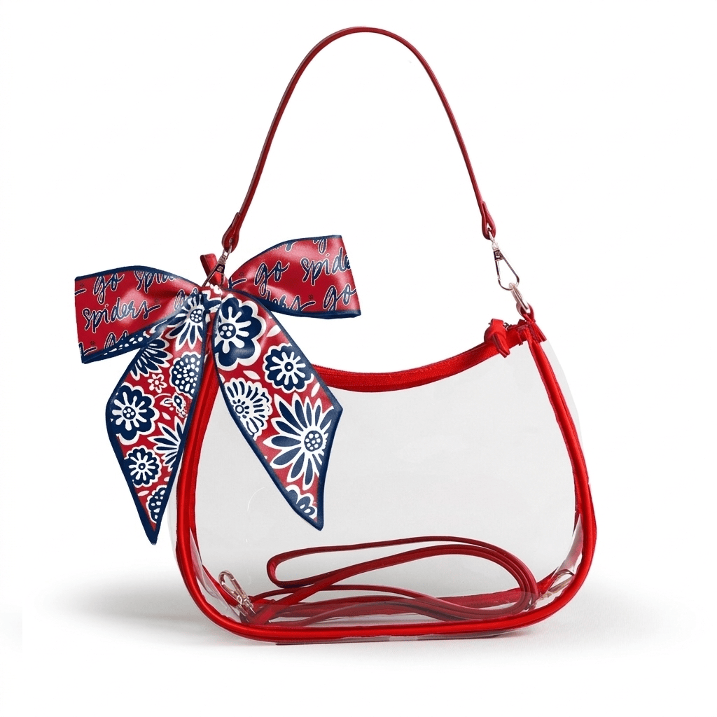 Richmond Spiders Sara Clear Purse with Skinny Scarf, stadium-approved, officially licensed, by Desden