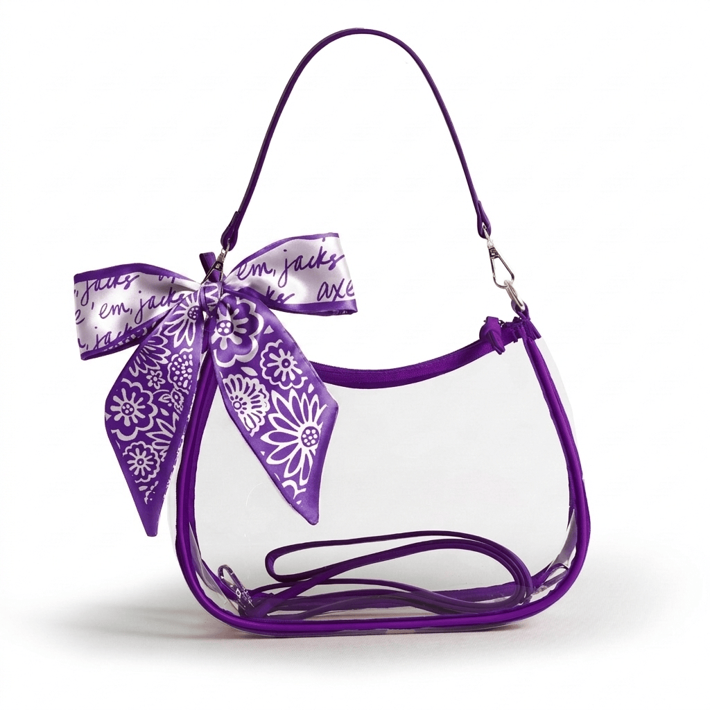 Stephen F. Austin Lumberjacks Sara Clear Purse with Skinny Scarf, stadium-approved, officially licensed, by Desden