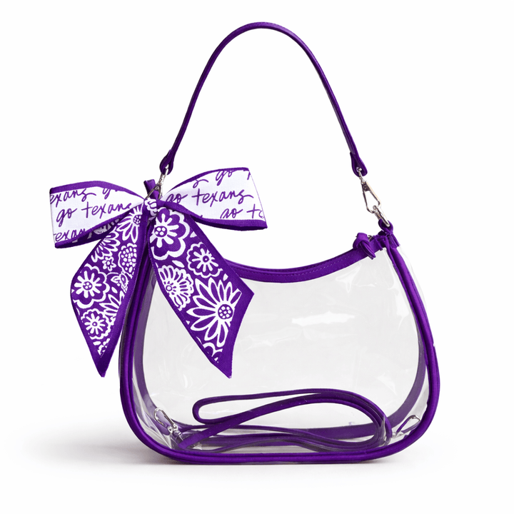Desden PRE-ORDER Sara Clear Purse with Skinny Scarf – Tarleton State Texans