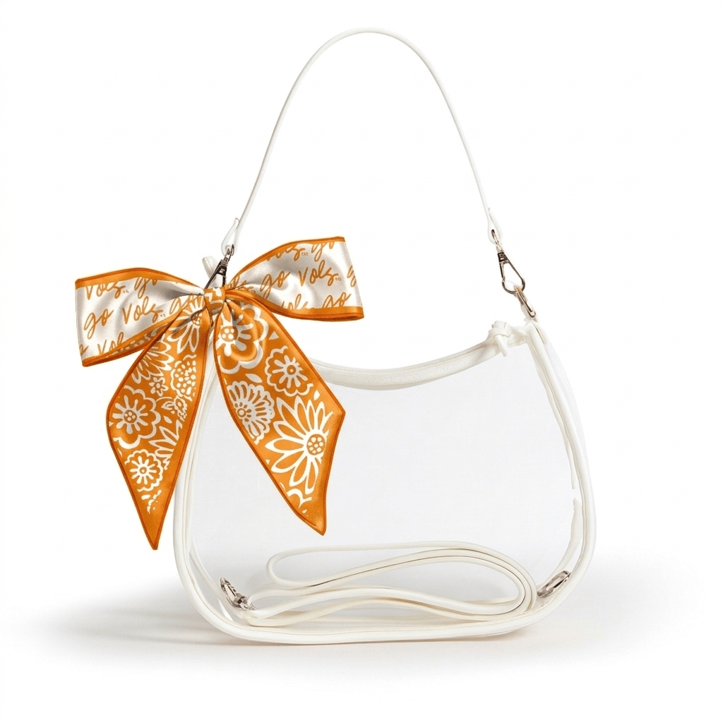 Desden PRE-ORDER Sara Clear Purse with Skinny Scarf – Tennessee Volunteers