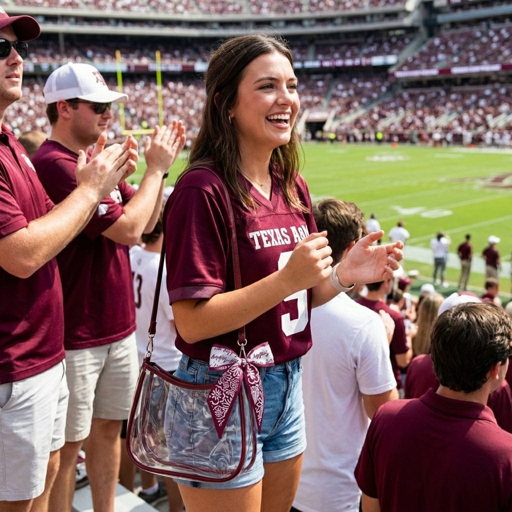 Desden PRE-ORDER Sara Clear Purse with Skinny Scarf – Texas A&M Aggies