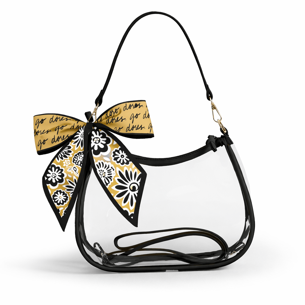 Vanderbilt Commodores Sara Clear Purse with Skinny Scarf, stadium-approved, officially licensed, by Desden