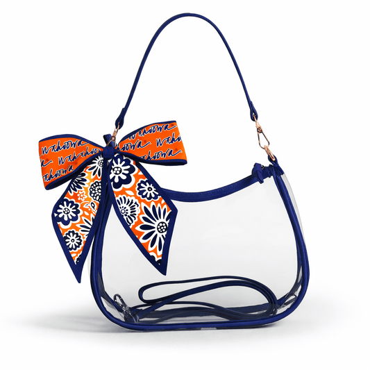 Virginia Cavaliers Sara Clear Purse with Skinny Scarf, stadium-approved, officially licensed, by Desden