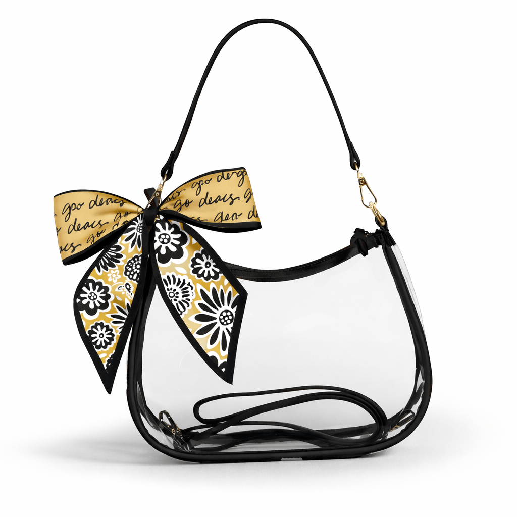 Wake Forest Demon Deacons Sara Clear Purse with Skinny Scarf, stadium-approved, officially licensed, by Desden