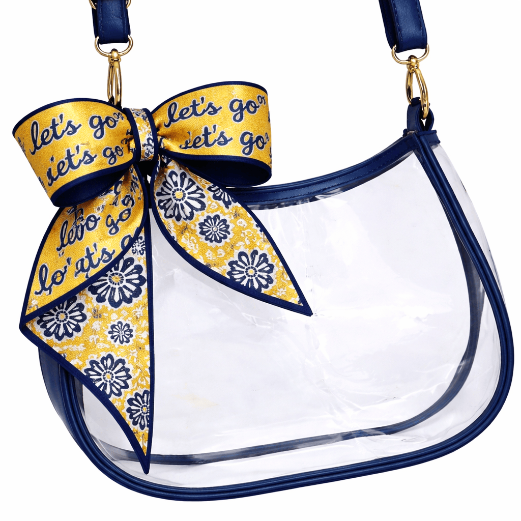 Desden PRE-ORDER Sara Clear Purse with Skinny Scarf – West Virginia Mountaineers