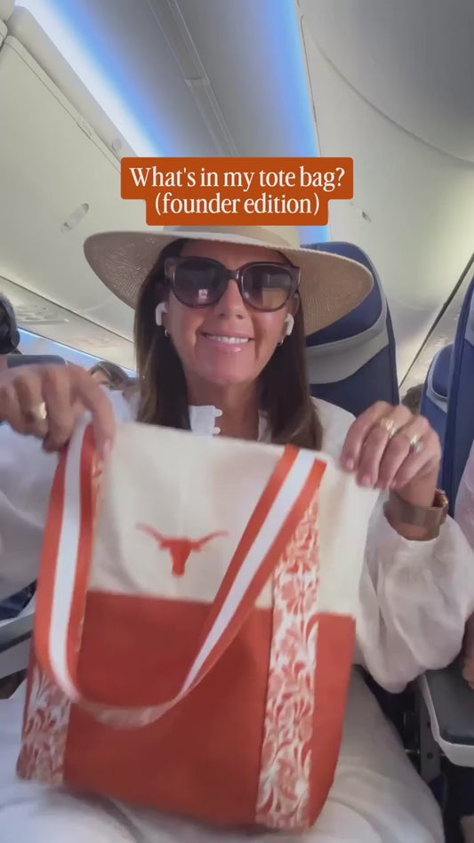 Canvas Mini Tote with Floral Straps – Texas Longhorns