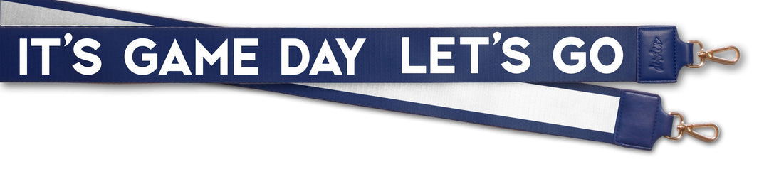 Desden Strap Purse Strap 2" wide - Let's Go It's Game Day in Navy/White