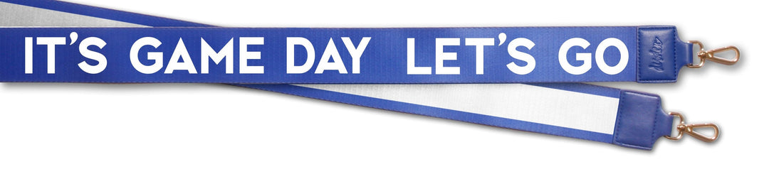 Desden Strap Purse Strap 2" wide - Let's Go It's Game Day in Royal/White