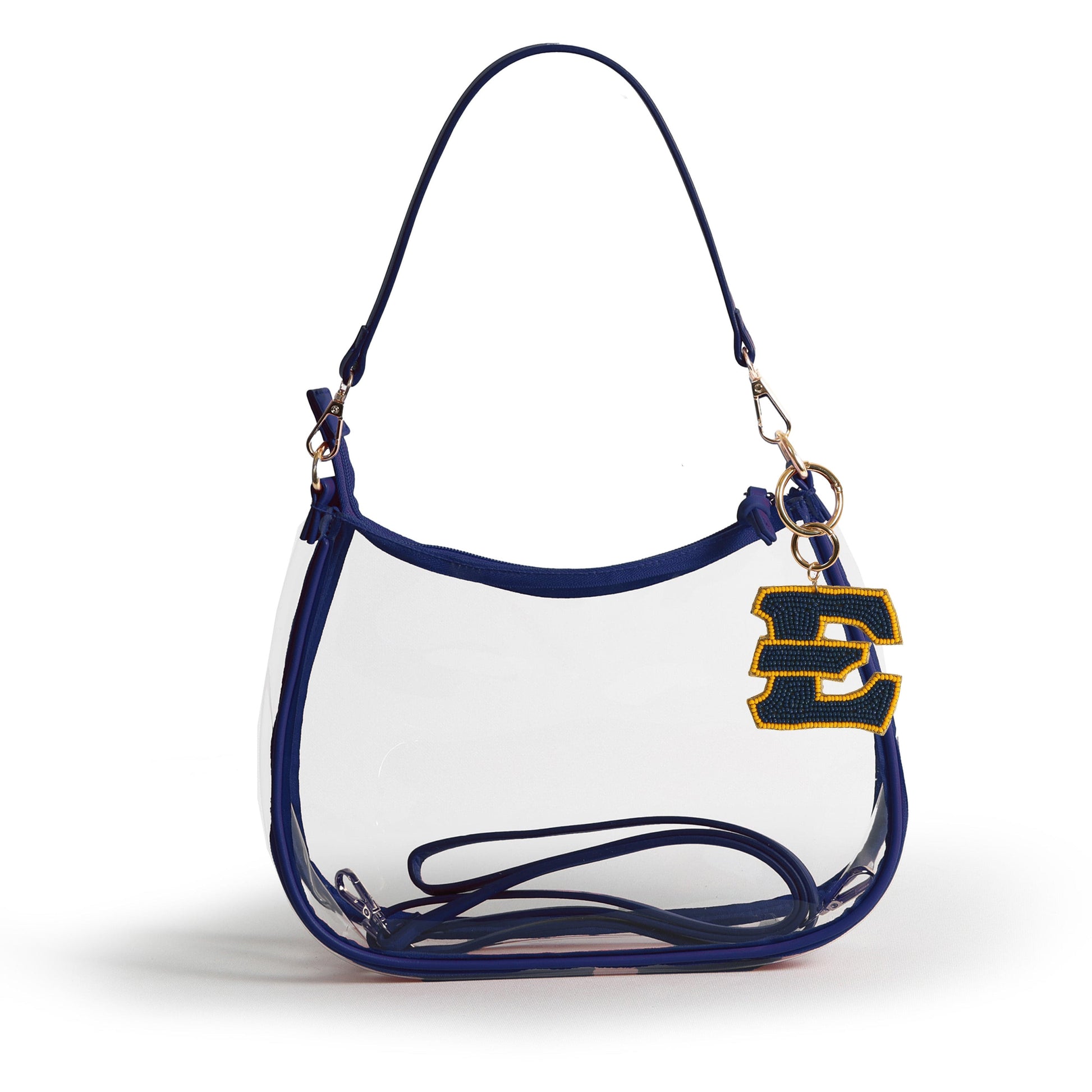 ETSU Buccaneers Sara Clear Purse with Beaded Charm, stadium-approved, officially licensed, by Desden