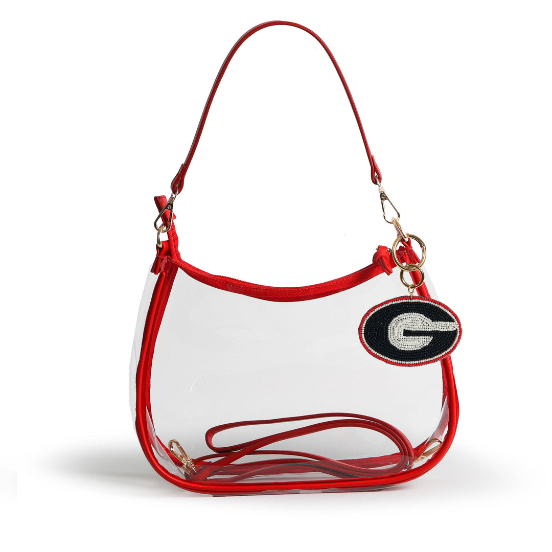 Desden Purse Sara Clear Purse with Beaded Charm – Georgia Bulldogs