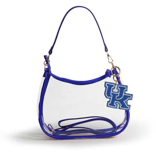 Kentucky Sara Clear Purse with Beaded Charm, stadium-approved, officially licensed, by Desden