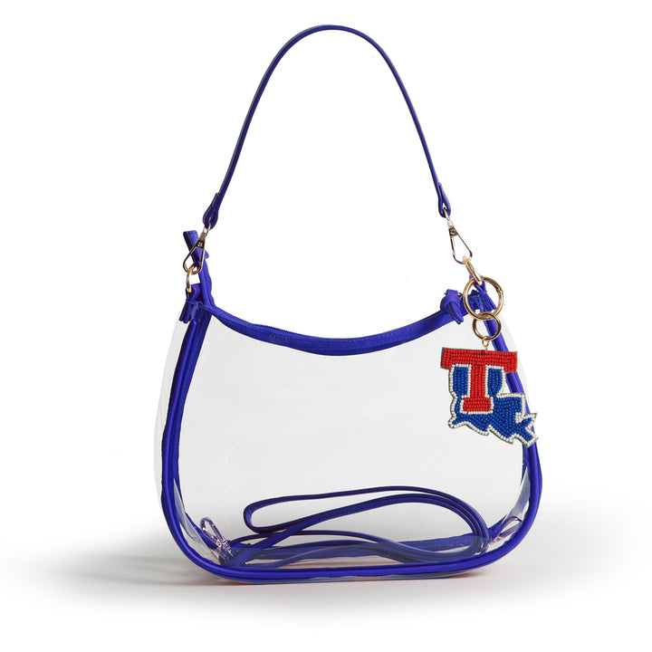 Desden Purse Sara Clear Purse with Beaded Charm – Louisiana Tech Bulldogs