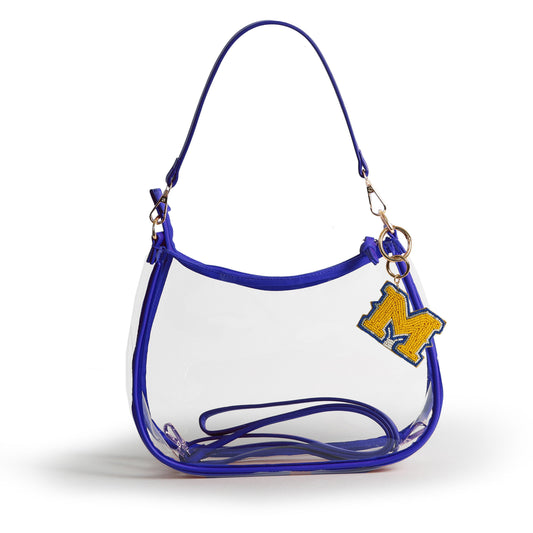 McNeese State Sara Clear Purse with Beaded Charm, stadium-approved, officially licensed, by Desden