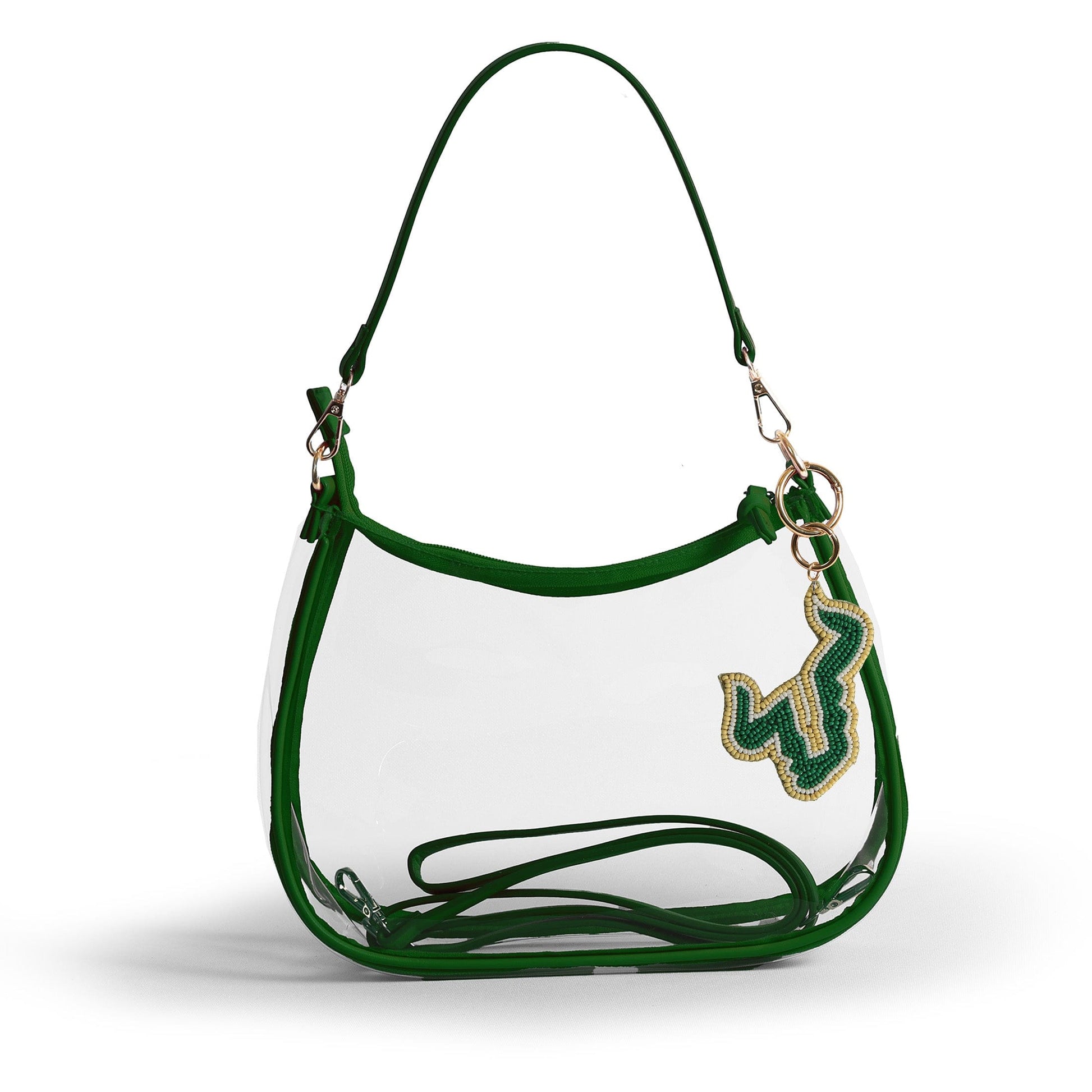 South Florida Bulls Sara Clear Purse with Beaded Charm, stadium-approved, officially licensed, by Desden