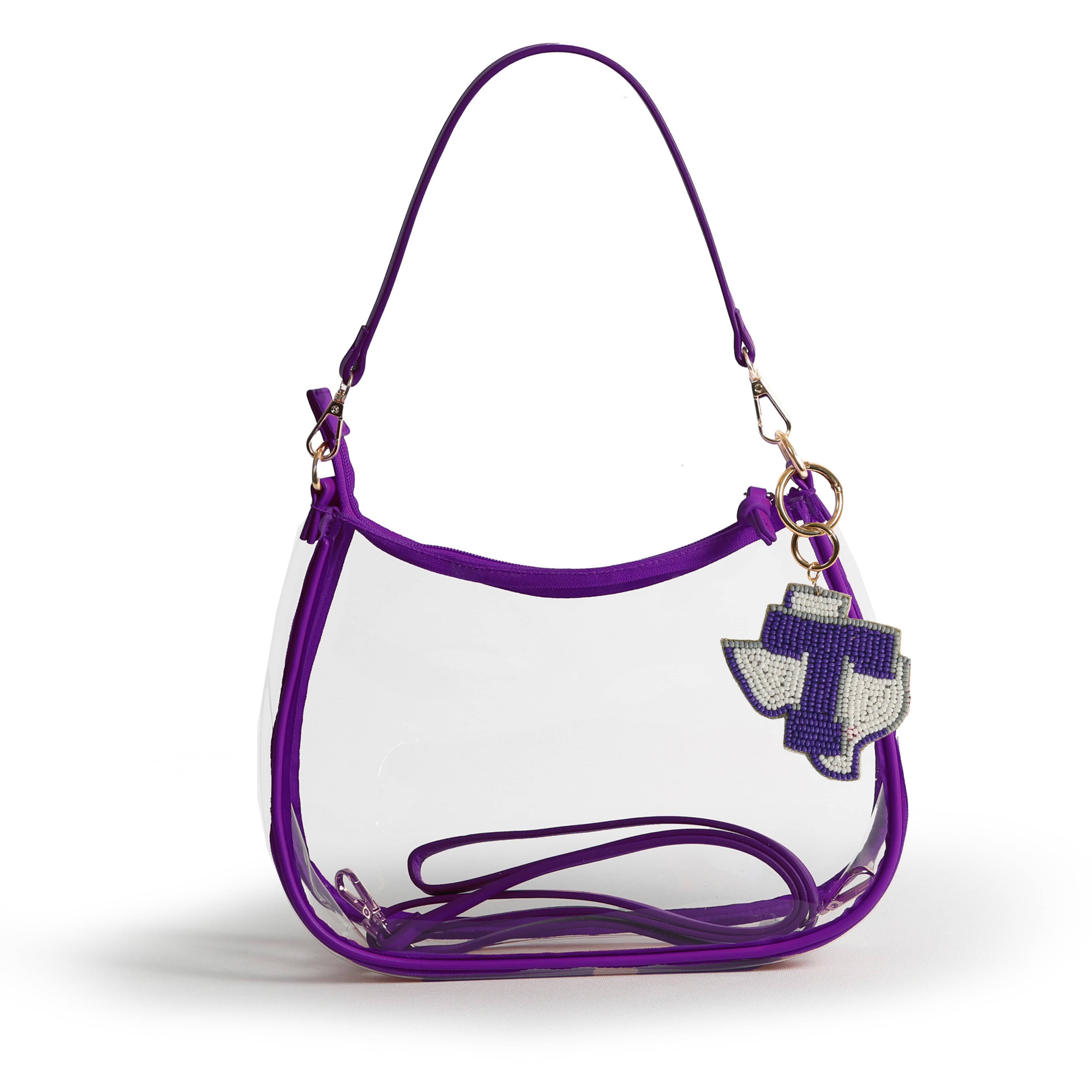 Desden Purse Sara Clear Purse with Beaded Charm – Tarleton State Texans