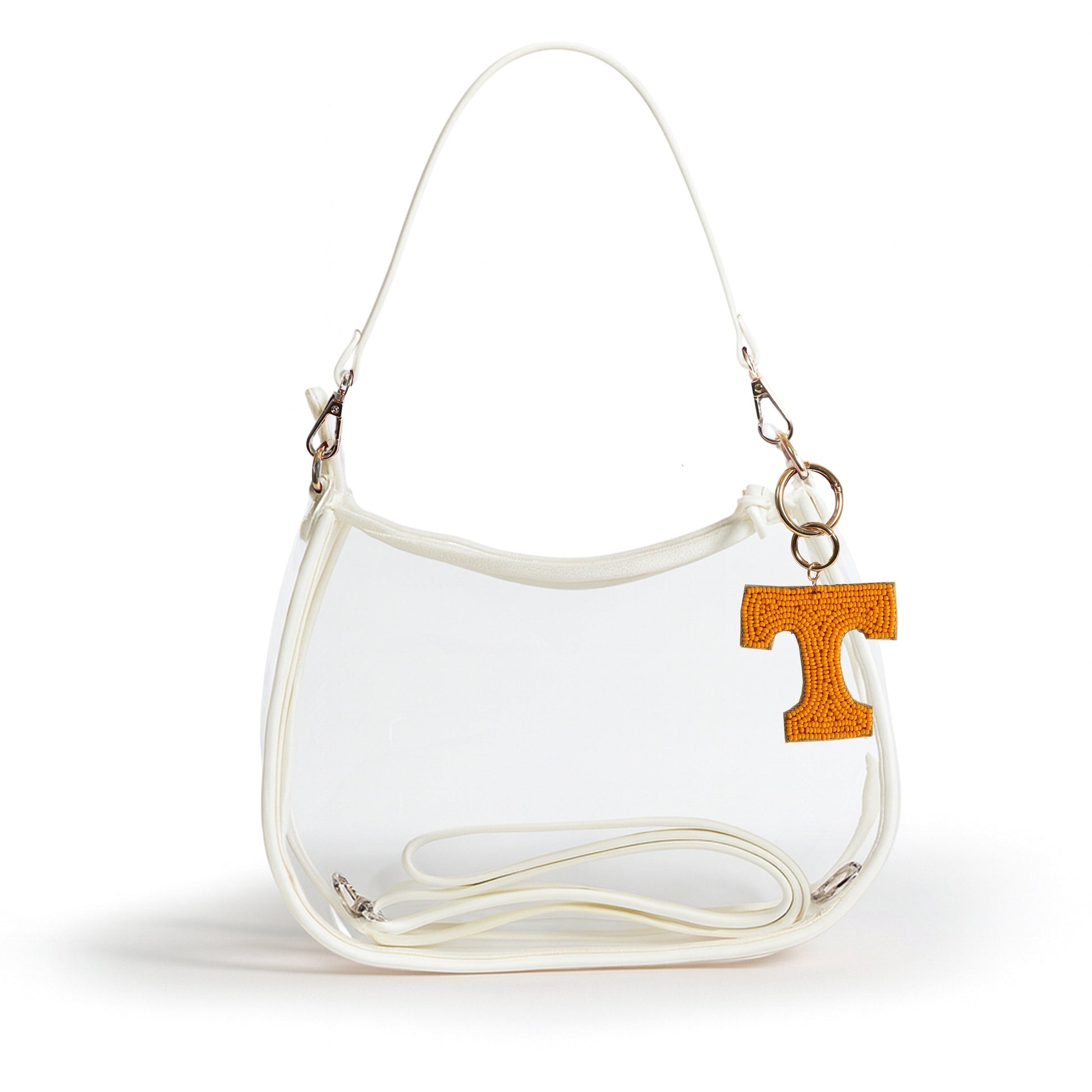 Tennessee Sara Clear Purse with Beaded Charm, stadium-approved, officially licensed, by Desden