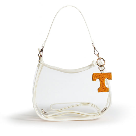 Tennessee Sara Clear Purse with Beaded Charm, stadium-approved, officially licensed, by Desden