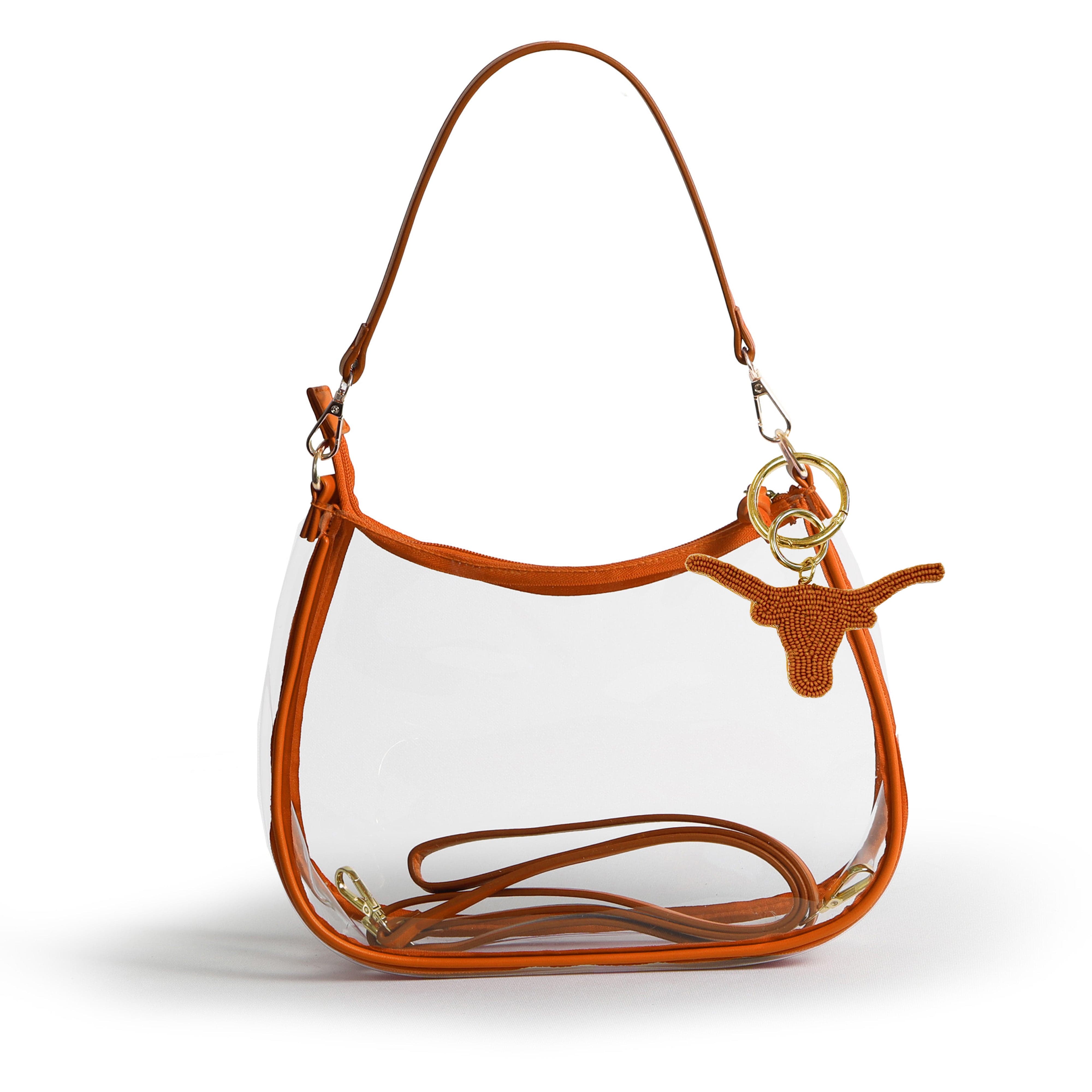 Desden Purse Sara Clear Purse with Beaded Charm – Texas Longhorns