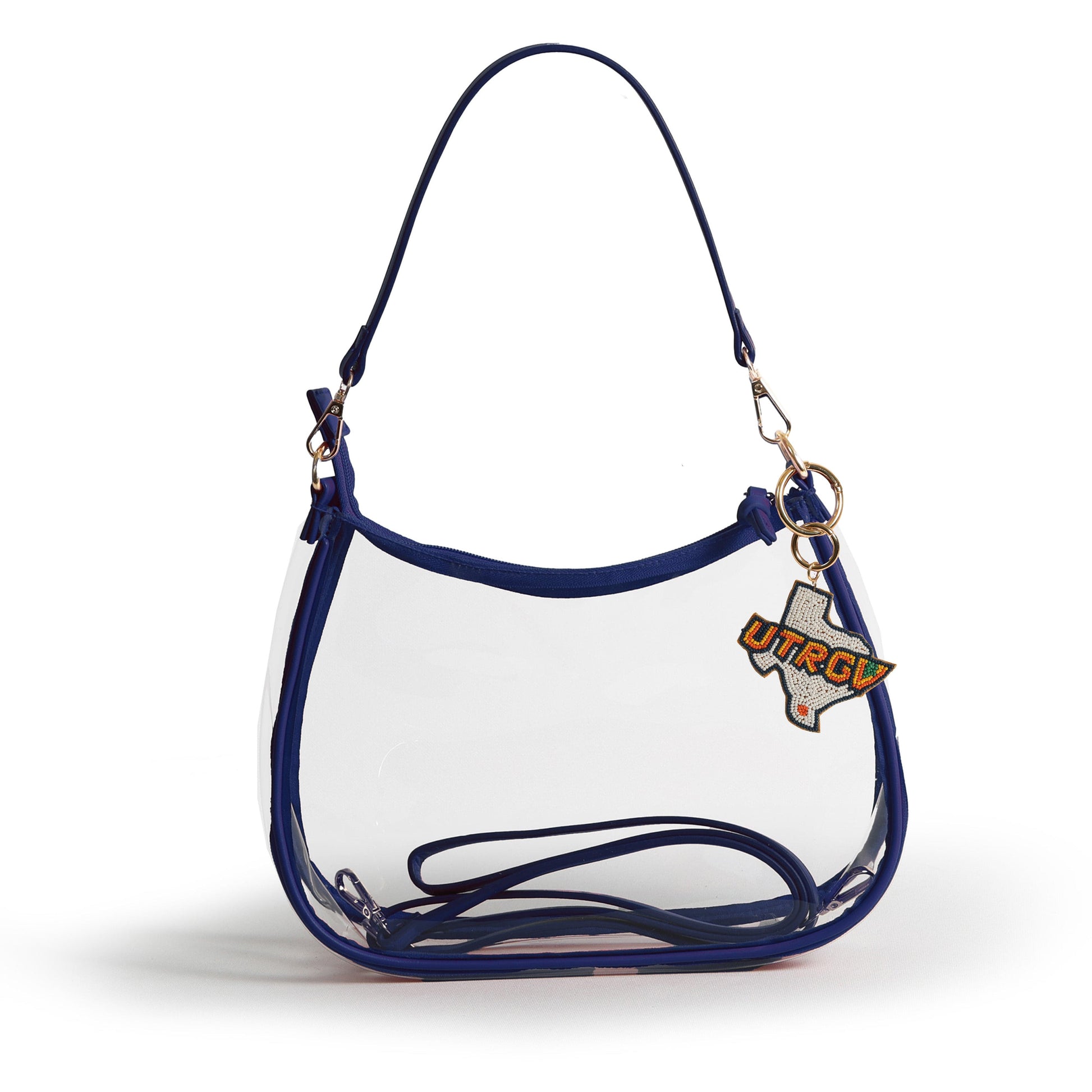 Texas-Rio Grande Valley Vaqueros Sara Clear Purse with Beaded Charm, stadium-approved, officially licensed, by Desden