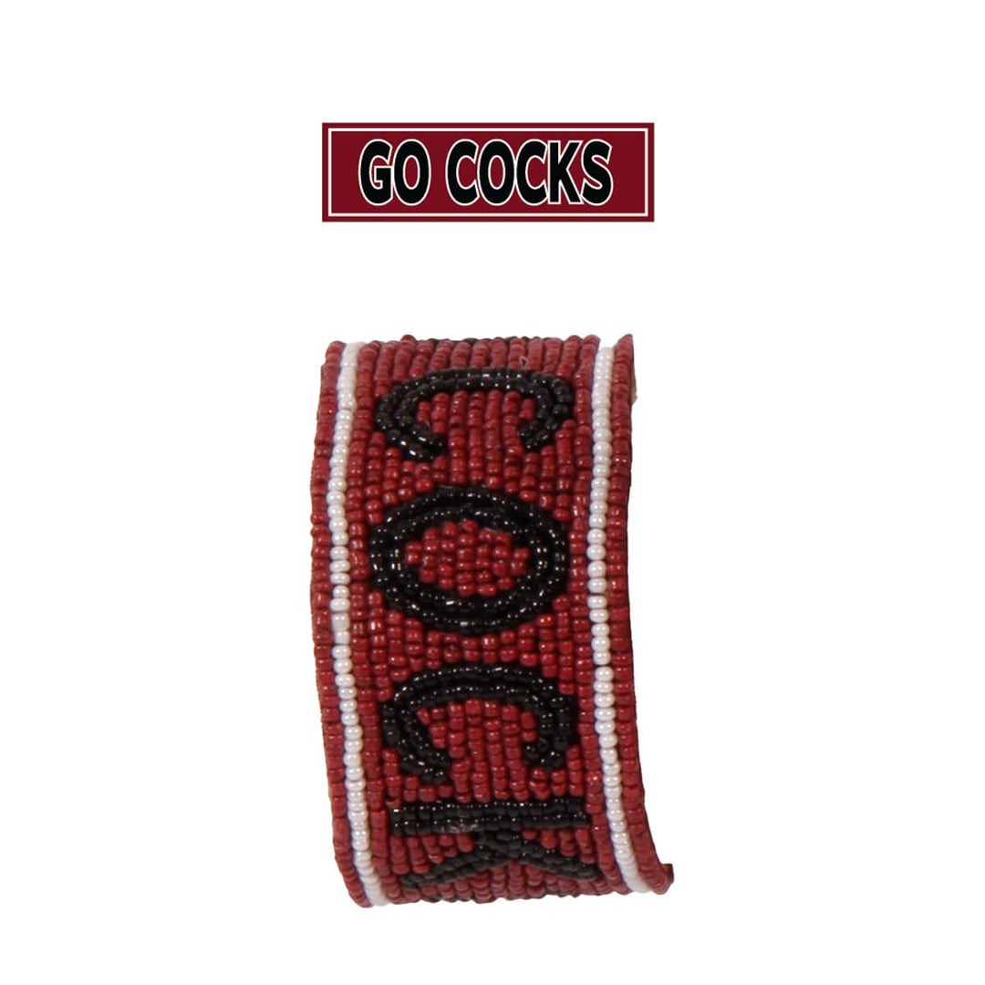 Desden Beaded Cuff South Carolina Gamecocks Beaded Cuff in Garnet and Black by Desden