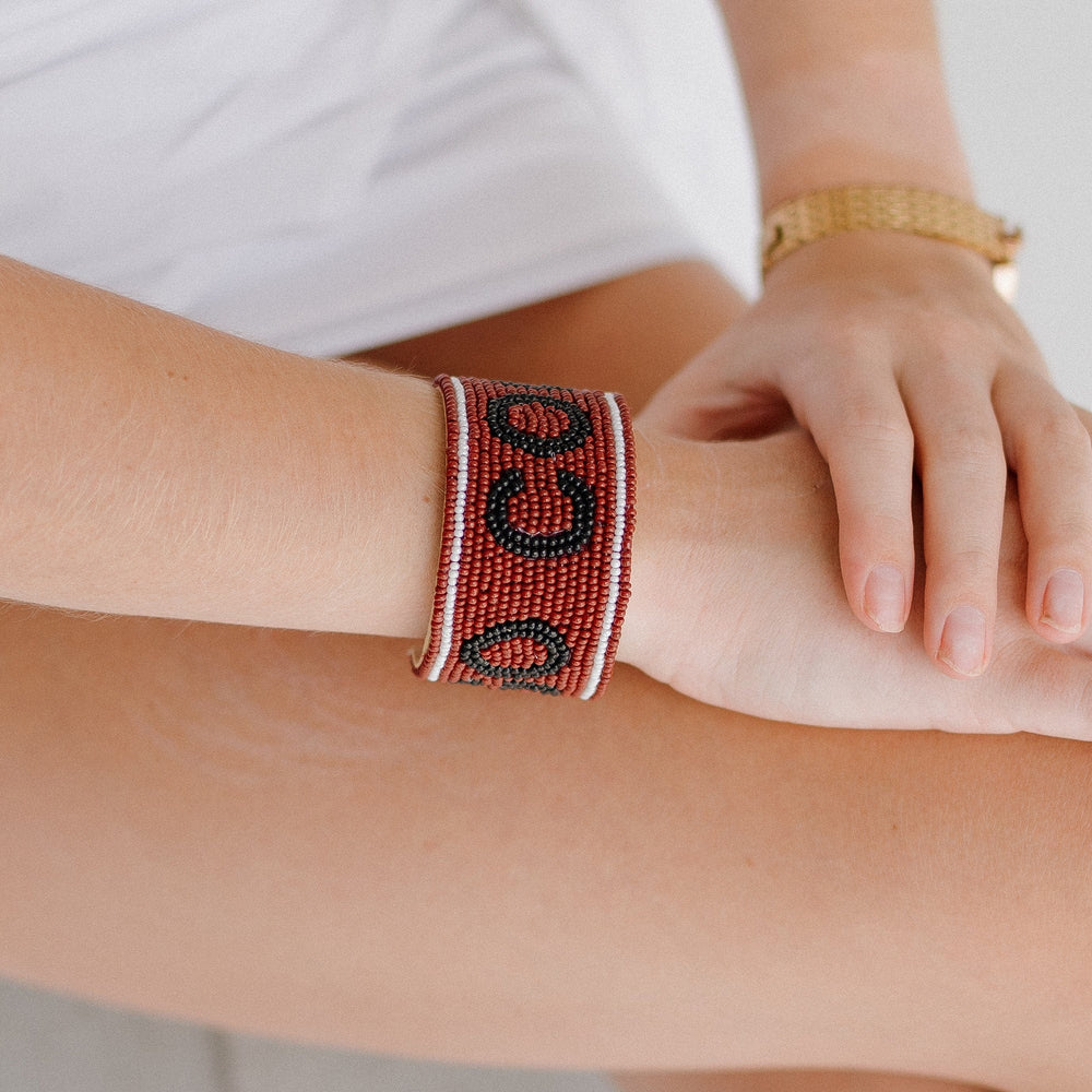 Desden Beaded Cuff South Carolina Gamecocks Beaded Cuff in Garnet and Black by Desden