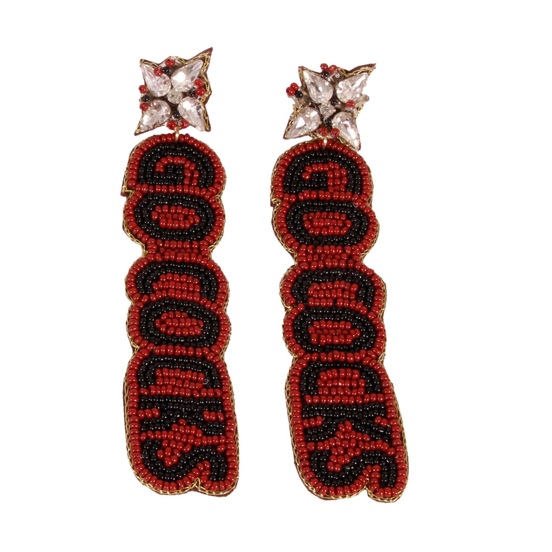 Desden Beaded Earings South Carolina Gamecocks Beaded Earrings in Garnet and White by Desden