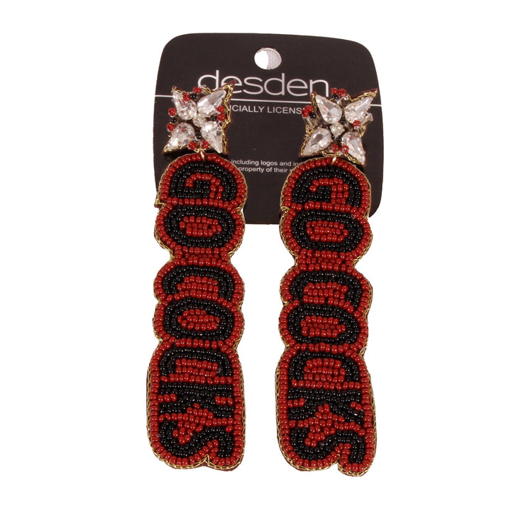 Desden Beaded Earings South Carolina Gamecocks Beaded Earrings in Garnet and White by Desden