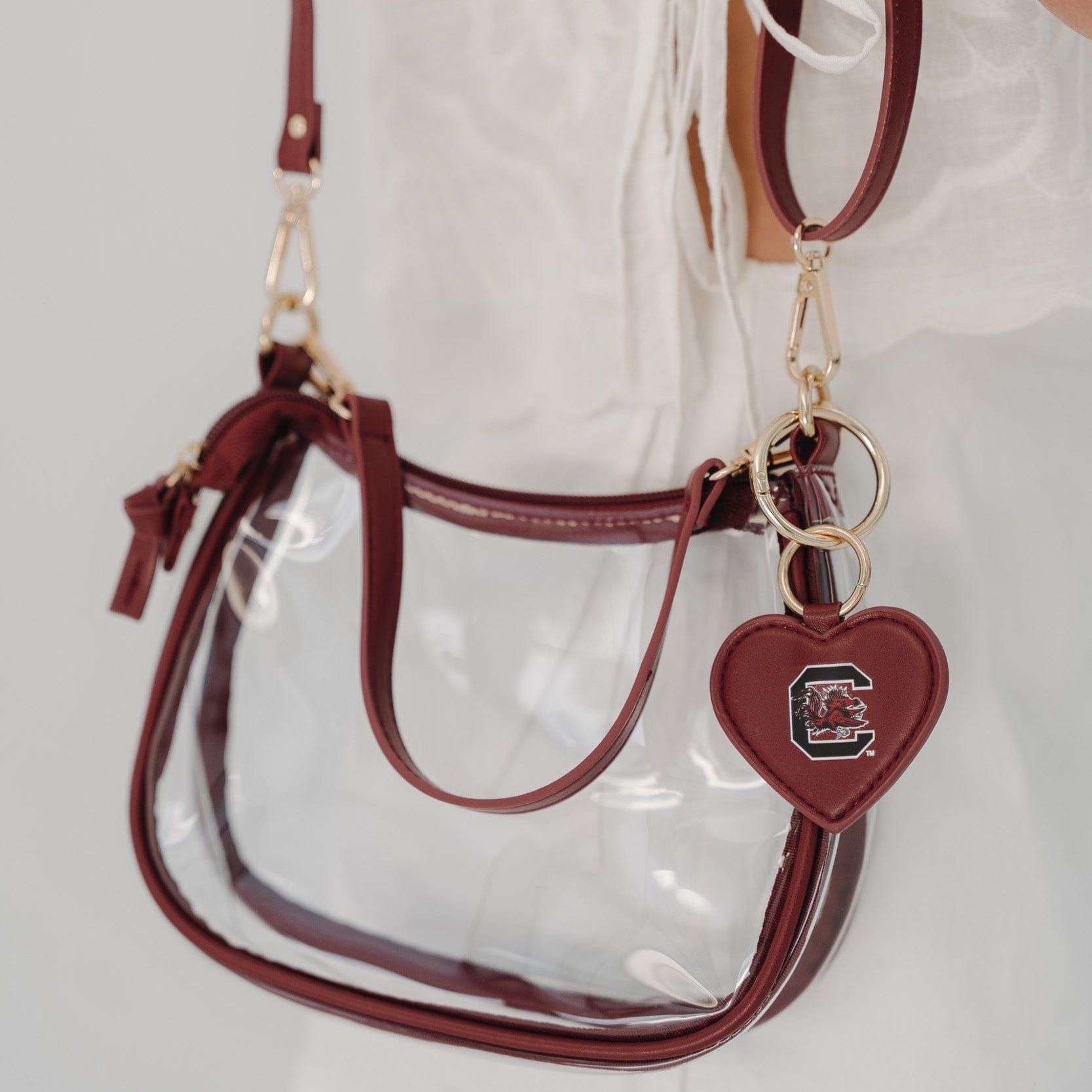 Desden Purse South Carolina Gamecocks Clear Clara Purse with Heart Charm
