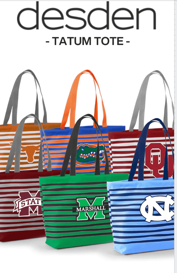 Desden free_gift Tatum Wavy Striped Tote - Officially Collegiate Licensed for your Team