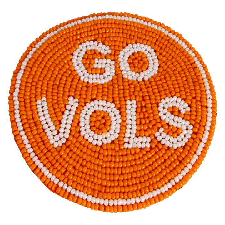 Desden Beaded Button Tennessee Go Vols Beaded Button in Orange and White by Desden