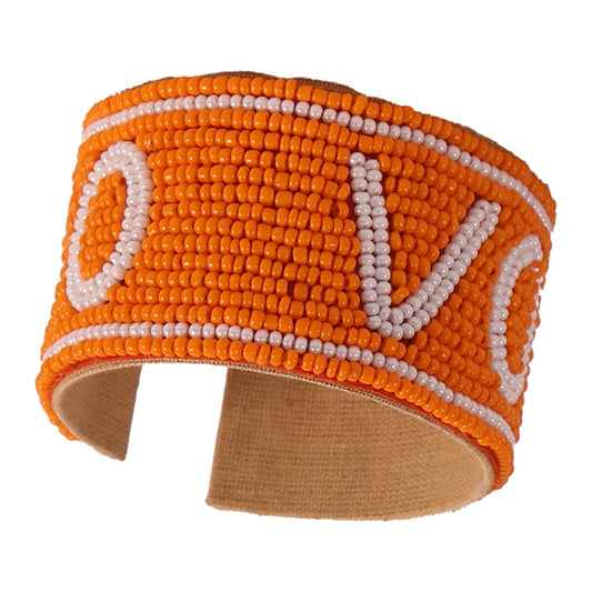 Desden Beaded Cuff Tennessee Go Vols Beaded Cuff in Orange and White by Desden