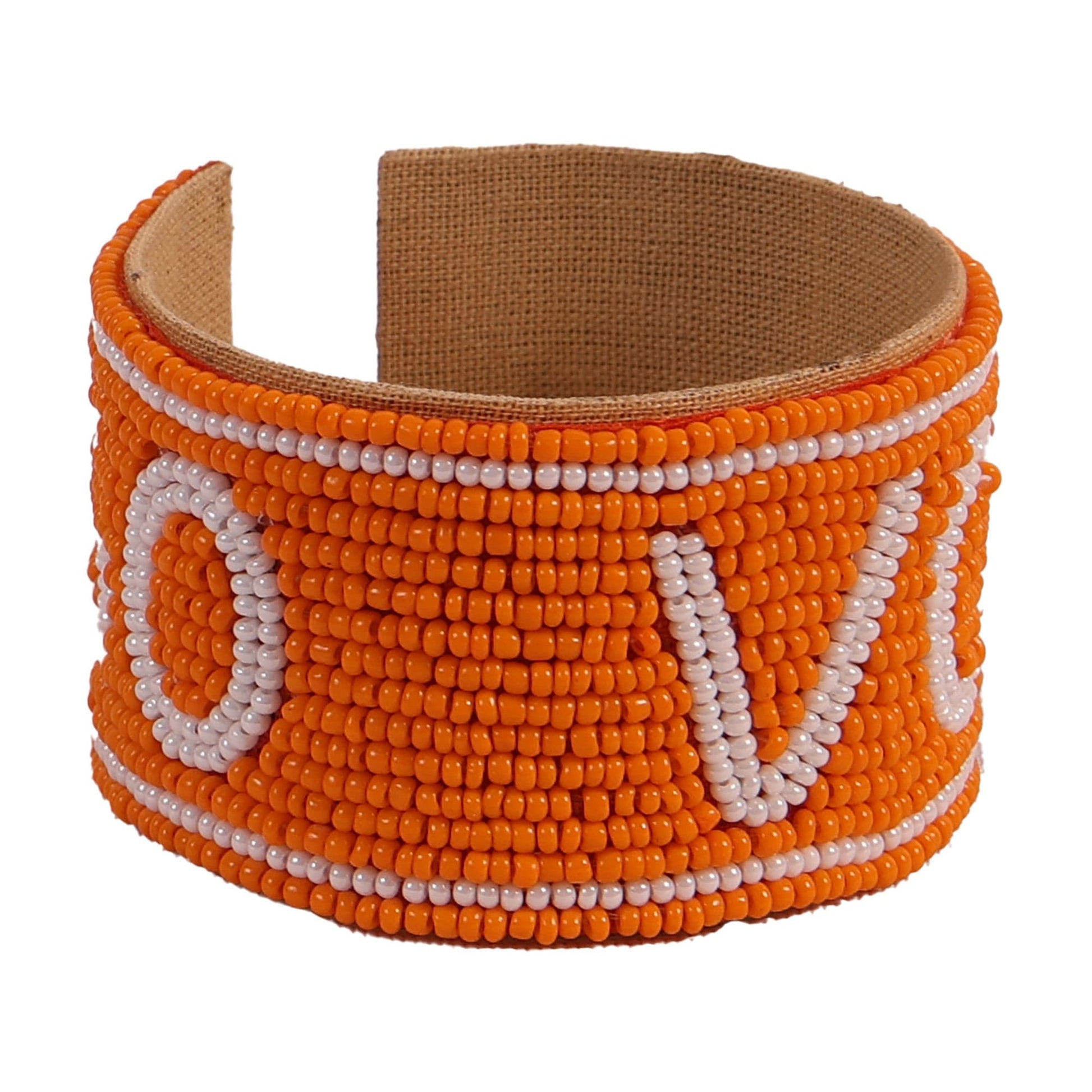 Desden Beaded Cuff Tennessee Go Vols Beaded Cuff in Orange and White by Desden