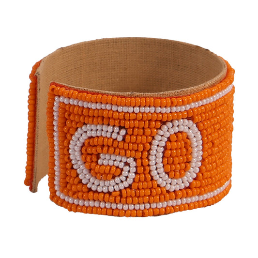 Desden Beaded Cuff Tennessee Go Vols Beaded Cuff in Orange and White by Desden