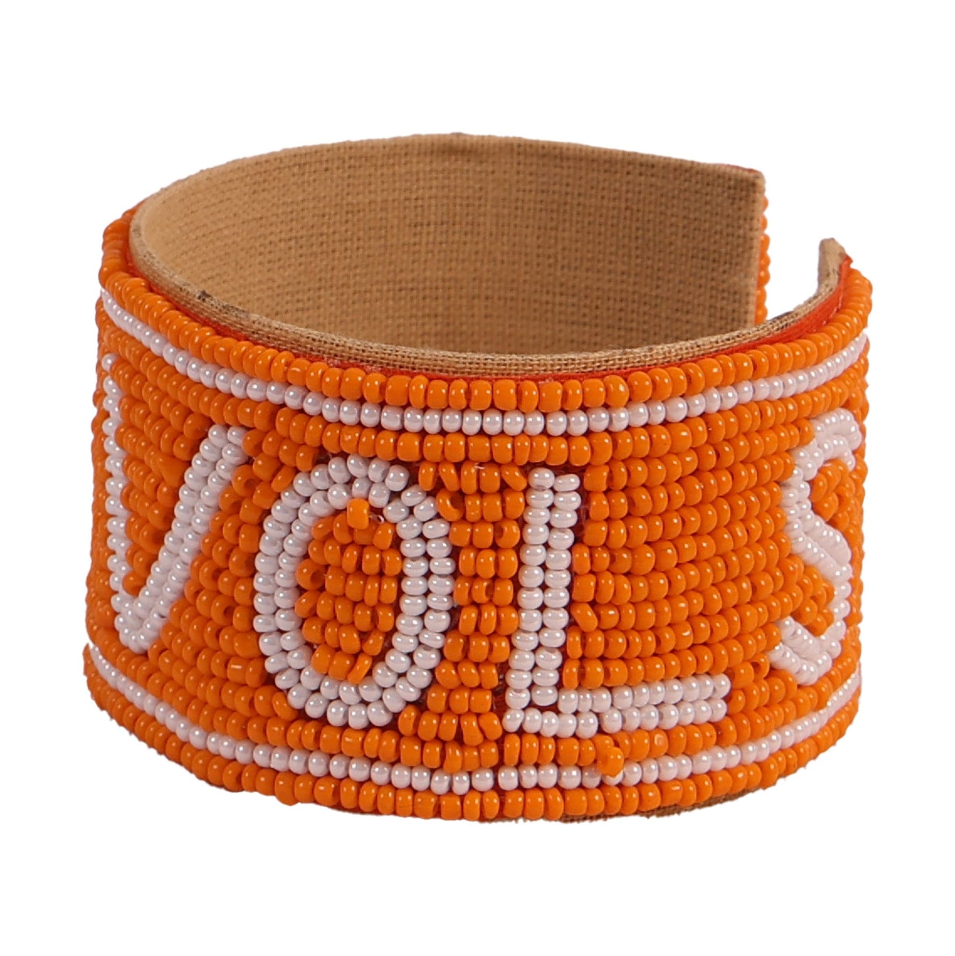 Desden Beaded Cuff Tennessee Go Vols Beaded Cuff in Orange and White by Desden